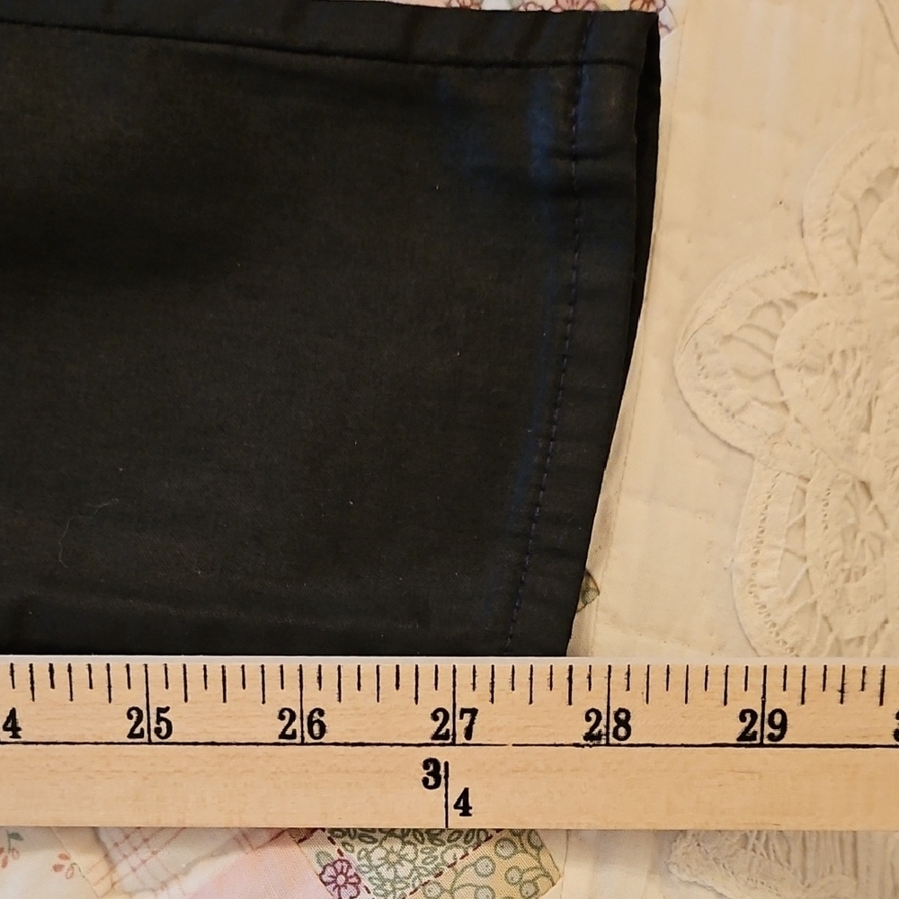 Madewell Black 10" High Rise Skinny Pants -Leather Edition - Picture 5 of 8